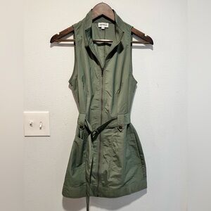 Superdown green sleeveless mini dress with belt, size S